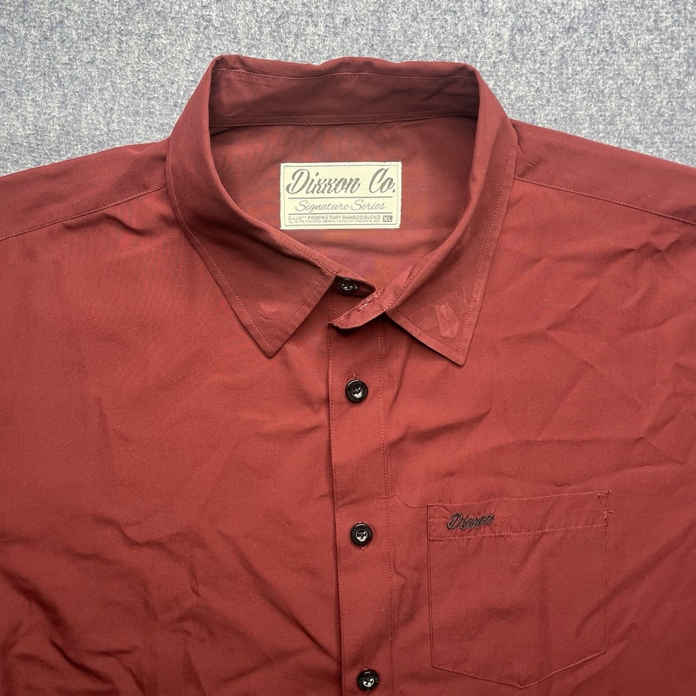 Dixxon Co. Signature Series D-Lux Short Sleeve Button Shirt Burgundy Mens XL‎